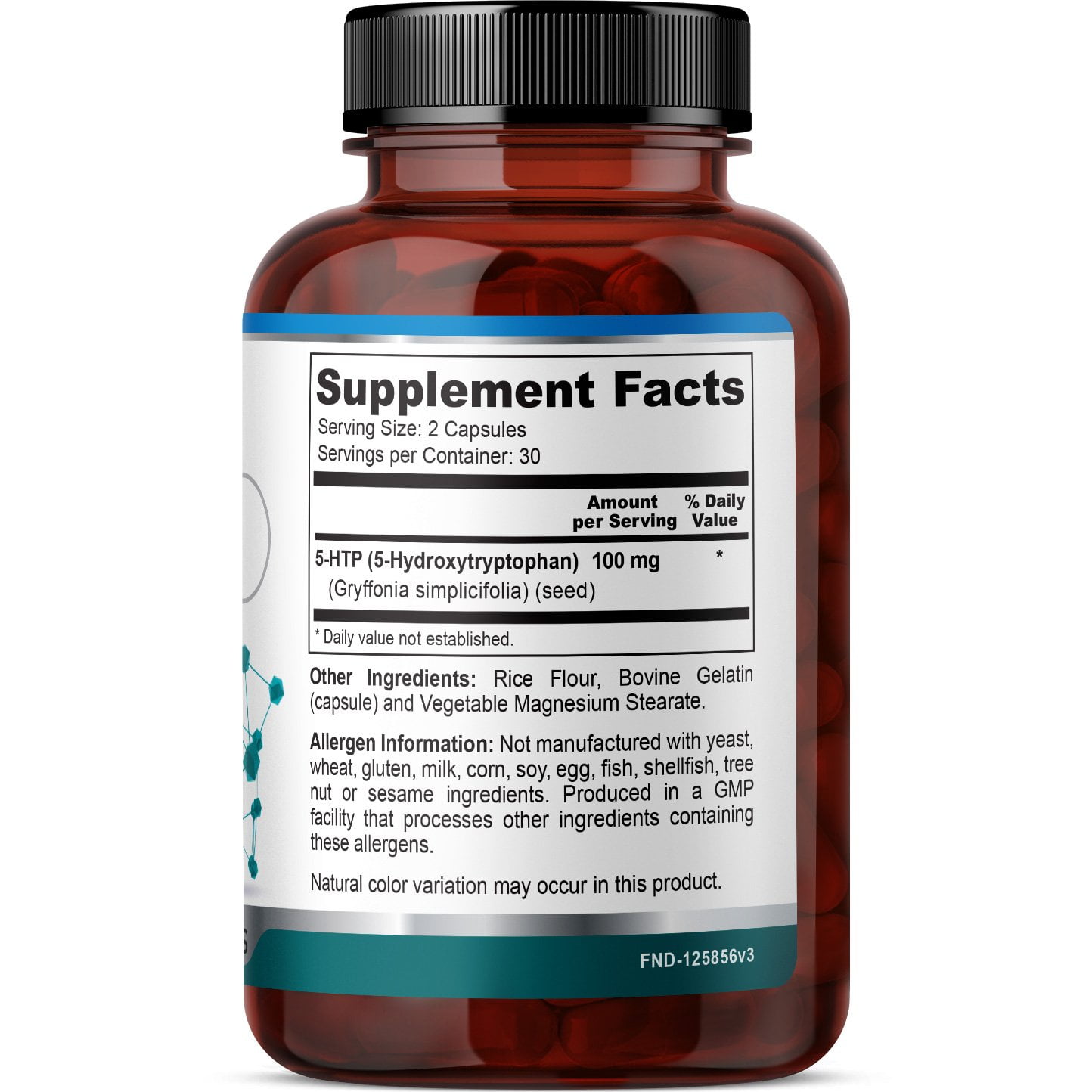 Fineland Vitamins 5-HTP Stress and Anxiety Support Vegan Capsules 60 Count