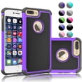 thumbnail image 1 of iPhone 7 Plus Case,[Purple/Black], 2-Piece Shockproof Rugged Rubber Anti-Slip Plastic Hard Case Cover For iPhone 7 Plus 5.5 Inch, 1 of 4