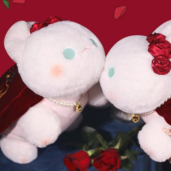 Jouet en Peluche Tortue Lapin avec Coquille Rose Pièces Dorées Fleur Rose Peluche Douce Animal en Peluche Décoration Maison Cadeau de la Saint-Valentin pour Petite Amie