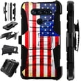 thumbnail image 1 of WORLD ACC LuxGuard Holster Case Compatible with LG K51 | LG Reflect Hybrid Phone Cover (US Flag Faded), 1 of 1