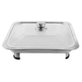 thumbnail image 1 of Chafing Dish de acero inoxidable Chafer rectangular Chafers 35x27cm Calentador de buffet para catering con tapa y base para bar, cocina y restaurante, 1 of 7
