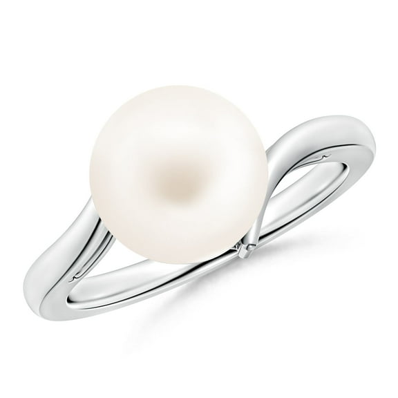 ANGARA Solitaire Freshwater Cultured Pearl Bypass Ring in 925 Sterling Silver for Women | June Birthstone, Birthday, Anniversary, Jewelry Gift for Women | Pearl Ring