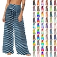 thumbnail image 1 of Pincandy Women See Through Sheer Mesh Pants Beach Swimsuit Bikini Bottom Cover up Party Club Elastic High Waist Wide Leg Pants, 1 of 7
