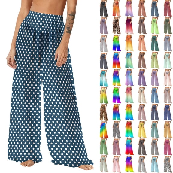 Pincandy Women See Through Sheer Mesh Pants Beach Swimsuit Bikini Bottom Cover up Party Club Elastic High Waist Wide Leg Pants