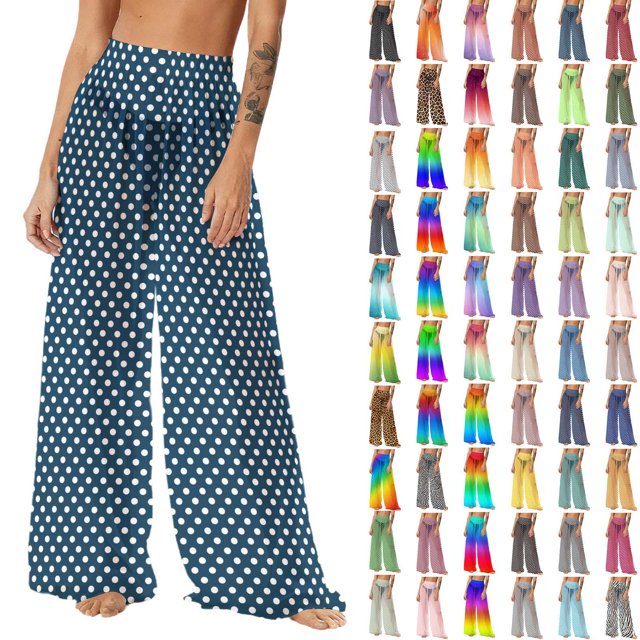 Pincandy Women See Through Sheer Mesh Pants Beach Swimsuit Bikini Bottom Cover up Party Club Elastic High Waist Wide Leg Pants