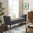 thumbnail image 7 of Haven Tufted Button Upholstered Fabric Accent Bench - Gray, 7 of 7