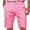 Pink, variant on Wyobmus Men's Dress Shorts Polka Dots Printed Elastic Waistband Button Suit Pocket Shorts Black