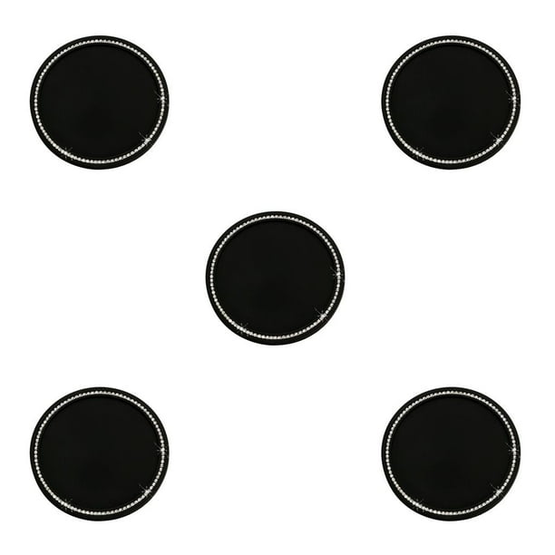 Billuyoard Portavasos para coche Posavasos Bling Antideslizante Aislamiento térmico Diamante de imitación con incrustaciones Único Diamante de imitación blanco 5piezas