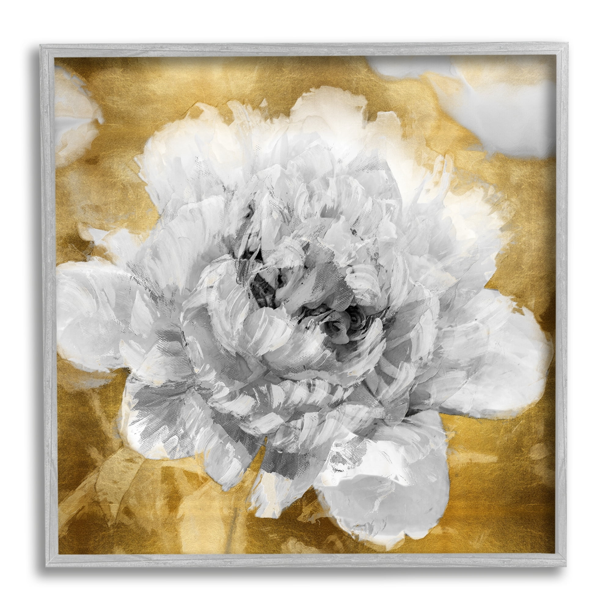 Stupell Industries Muted Peony Floral Blossoming Glam Flower Painting, 24 x 24,Design by Shawna Sullivan