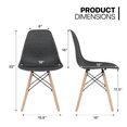 thumbnail image 2 of MoNiBloom Modern Shell Dining Room Chairs Set of 2, Lounge Chairs with Wood Legs, for Kitchen Dining Bedroom Living Room, Black, 2 of 10