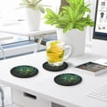 thumbnail image 7 of Green Angry Dragon Drinks Coasters, Non-Scratch Cork Base Round Cups Mats for for Wooden Coffee Table, Cool Housewarming Gift for Home Decor, 7 of 7