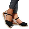 thumbnail image 6 of Women's Summer Casual Hollow-out Sandals With Wedge Toe Summer Sandals Black 37, 6 of 8