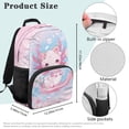 thumbnail image 5 of Yuyamidu Cute Pink Axolotl Backpack with Lunch Box for School Girls 10-12 Middle School Book Bag with Lunch Bag Pencil Case Bookmarks 5 in 1 Cherry Blossom School Bag Set for Kids Girls 3rd Grade, 5 of 8