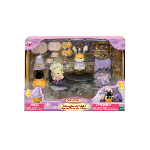 Calico Critters Halloween Surprise Party Set, Dollhouse Playset