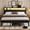 Black Oak, variant on Dayago Full Size LED Bed Frames with Charging Station and Storage Headboard, Upholstered Metal Platform Bed, Noise Free, Black