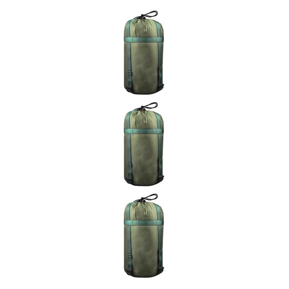 Toystoory Bolsa de compresión Hebilla ajustable Uniforme Material de presurización Saco Textura interna para acampar al aire libre Verde Verde militar 3Conjunto