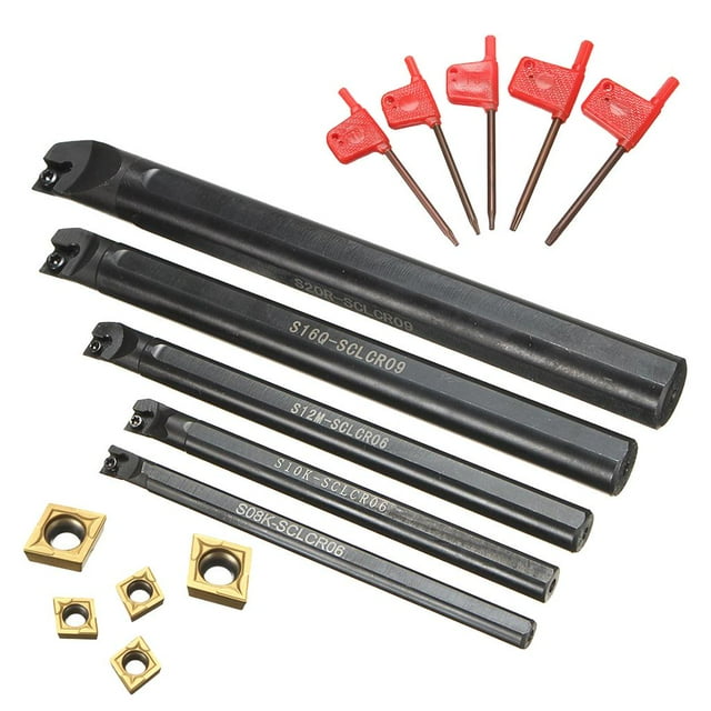 Set 5 Piezas Barra de Mandrinar con Lves, Eficiencia de Procesamiento Aleación Aumentó Más de 4 Veces Zulema Barra de mandrinado de torno CNC