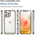 thumbnail image 5 of Case for iPhone 12 Pro Max Case Slim Dropproof [Defend from Drop/Scratch/Slip/Fingerprint] Clear Acrylic Hard Back Soft TPU Bumper Hybrid Phone Cover for iPhone 12 Pro Max-Crystal Black, 5 of 16
