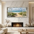 thumbnail image 3 of Beach Window Canvas Wall Art - Large Coastal Seascape Canvas Prints, Ocean Pictures Landscape Paintings, Horizontal Tropical Sea Artwork for Living Room Home Decor, 3 of 7
