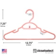 thumbnail image 6 of 30 Pk Youth Petite Plastic Hangers, Medium Size Hangers, Petite, Preteen, Junior, Children Clothes Sizes 8 to 12, 30 Pack (Peach Cheek), 6 of 7