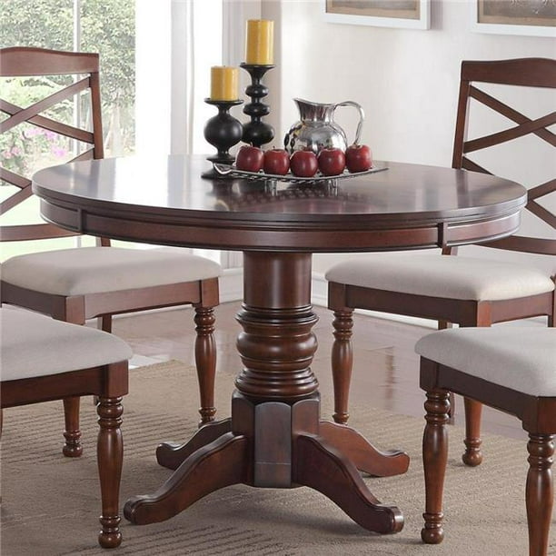 Benzara BM171284 30 x 48 x 48 in. Round Wooden Dining ...