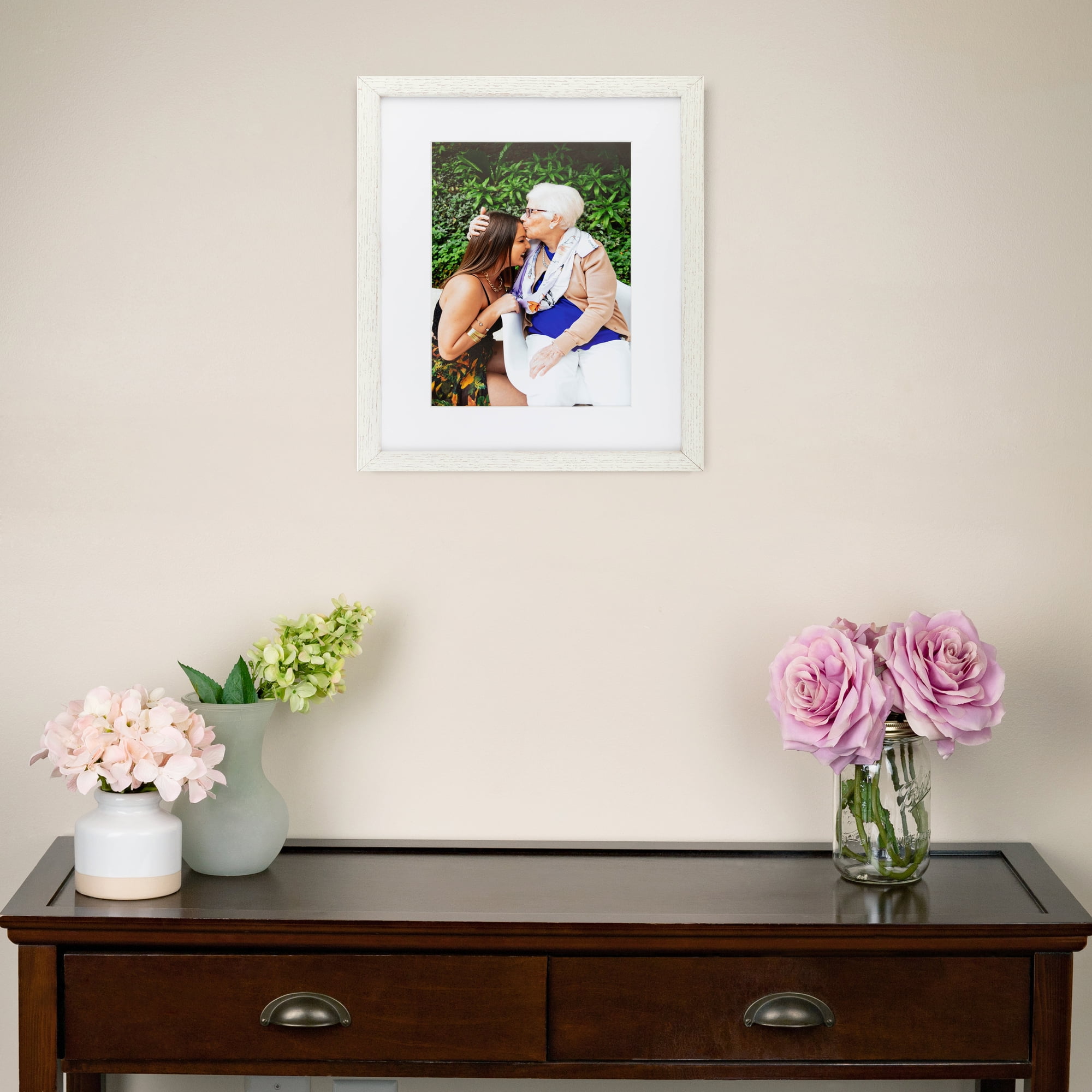 ArtToFrames 18" x 24" White Stain Picture Frame, 18x24 inch White Wood Poster Frame (WOM-4110)