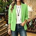 thumbnail image 2 of YgkuHd Fall Blazers for Women Fitted Lapel Long Sleeve Solid Casual Suit Jacket Dressy Work Office Outfits with Classic Style,Mint Green_XS, 2 of 6