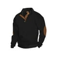 thumbnail image 1 of SUNSIOM Men's Fall Henley Sweater Patchwork Button Down Long Sleeve Knitwear Loose Fitting Pullover, 1 of 6
