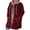 #248-Red, variant on Women's Plus Size Casual Hooded Windbreaker Loose Fit Long Sleeve Buttonless Solid Color Patch Pockets Outerwear