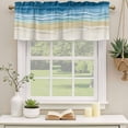 thumbnail image 2 of 2 Pack Valances for Window, Blue Summer Beach Short Curtains for Kitchen Bedroom Living Room, Nautical Coastal Beige Seaside Rod Pocket Small Window Treatment Valance Drapes 42 x 12 Inch, 2 of 8