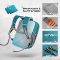 thumbnail image 4 of Waterfly Unisex 25L Small Lightweight Foldable Packable Hiking Walking Nylon Breathable Backpacks Daypack,Blue, 4 of 9