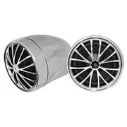 Pyle PLMCS32 400 Watts Motorcycle/ATV/Snowmobile Mount with Dual Handle-Bar Mount - Weatherproof 2.25-Inch Speakers - Set of 2
