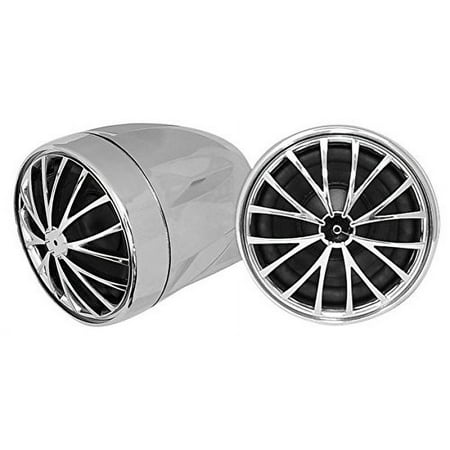 Pyle PLMCS32 400 Watts Motorcycle/ATV/Snowmobile Mount with Dual Handle-Bar Mount - Weatherproof 2.25-Inch Speakers - Set of 2
