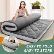 Japanese Floor Mattress, Futon Mattress, Foldable & Portable, Roll Up Mattress Tatami Mat Sleeping Pad with Storage Bag