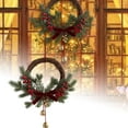 thumbnail image 6 of Realistic Pine Christmas Wreath with Red Bow and Bells for Front Door - Holiday Wreath with Pine Cones, Berries, Acorns for Indoor Outdoor New Year Home and Wall Decor, 6 of 7