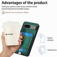thumbnail image 2 of Allytech for Google Pixel 7 2 in 1 Detachable Wallet Case, Retro PU Leather Ring Kickstand Card Slots Case for Women Men, Strong Magnetic Shockproof Slim Case for Google Pixel 7 - Green, 2 of 10