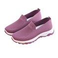 thumbnail image 4 of Zapatos de mujer sin cordones con suela suave y plana que evitan resbalones, ligeros, transpirables, zapatillas deportivas casuales de moda para mujer, color morado 39, 4 of 14