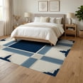 thumbnail image 3 of ODIKA 6'x9' Washable Area Rug Solid That Navy Center Grid Inspired Farmhouse Couch Geometric for Family Room, Living Room, Master Bedroom, Non-Slip, Easy Care, 3 of 7