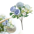 thumbnail image 2 of Artificial Peony Stem Small Faux Floral Bouquet Lifelike Bloom For Home Indoor Dining Table Centerpiece Kitchen Wedding Decor, 2 of 9