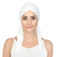 thumbnail image 2 of SPRING PARK Women Solid Color Long 2-Tail Casual Elastic Milk Silk Muslim Turban Hat Head Wrap, 2 of 5