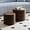 Walnut, variant on Space - efficient black MDF nested table set / Can be used as footstool