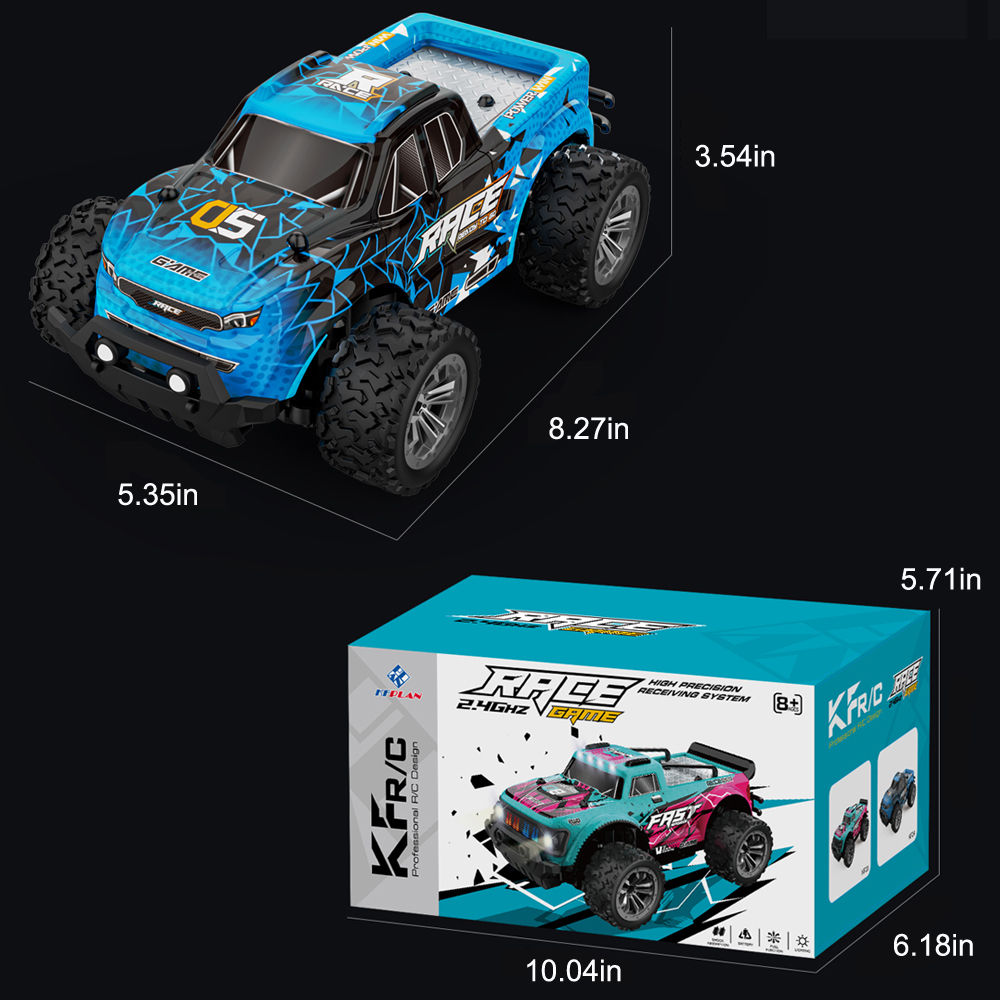Remote Control Car, 1:20 Scale High Speed RC Cars,2WD 20Km/h with Two Rechargeable Batteries, Remote Control Monster Truck Off Road Racing Car Toys for Kids and Boys