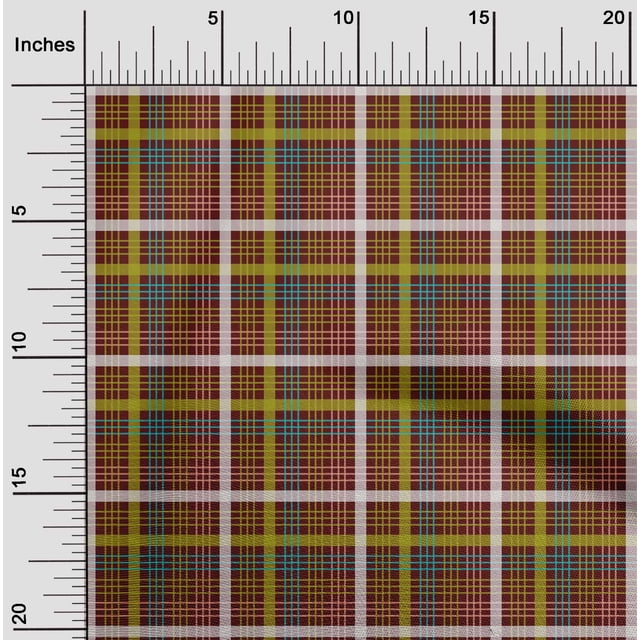 oneOone Polyester Lycra Chocolate Brown Fabric Madras Check Craft Projects Decor Fabric Printed By The Yard 56 Inch Wide