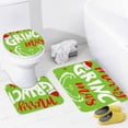 thumbnail image 1 of Grinch Decor Grinch Christmas Decorations Bathroom Grinch Christmas Decorations Christmas Snowman Print Toilet Bathroom Mat And Shower Curtain Three Piece Set, 1 of 3