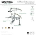 thumbnail image 4 of Aqua Vintage AE103T8FL Royale 7" Center Deck-Mount Clawfoot Tub Faucet with Hand Shower, Brushed Nickel, 4 of 5