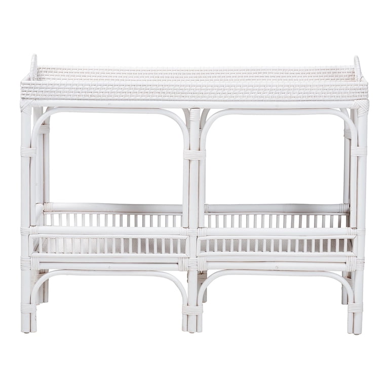 bali & pari Lombok Boho Console Table, 2-Tier, White - Walmart.com