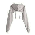 thumbnail image 3 of Cropped Hoodie Womens Sweatshirt Oversized Hoodie Lightweight Hoodie Zip Up Women The Design Of Women's Stacked Loose Pullover Blouse Feels Like A Half Length Short Hooded Sweater, 3 of 4