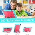 thumbnail image 4 of elitegadget Case for Amazon Fire Max 11 inch Tablet (13th Generation, 2023 Release) Hybrid Shockproof 360 Rotating Ring Stand Case with Shoulder Straps + 1 Film Screen Protector (Teal/Pink), 4 of 5