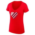 thumbnail image 2 of Women's G-III 4Her by Carl Banks  Red Texas Rangers Super-Slim Fit Lightweight Heart V-Neck T-Shirt, 2 of 5