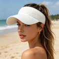 thumbnail image 6 of CSStudio Women's Ponytail Sun Visor Hats, Packable Breathable Summer Visor Caps, Adjustable Lightweight Outdoor Sport Travel Beach Sun Hats, 6 of 6